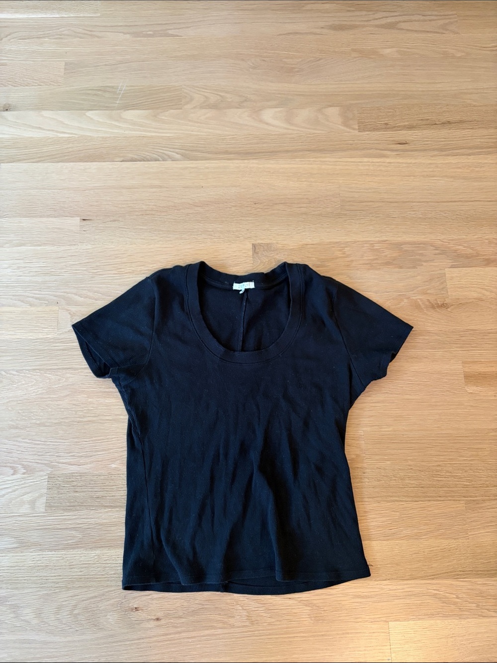 Z Supply Black Scoop Neck Short Sleeve Tee